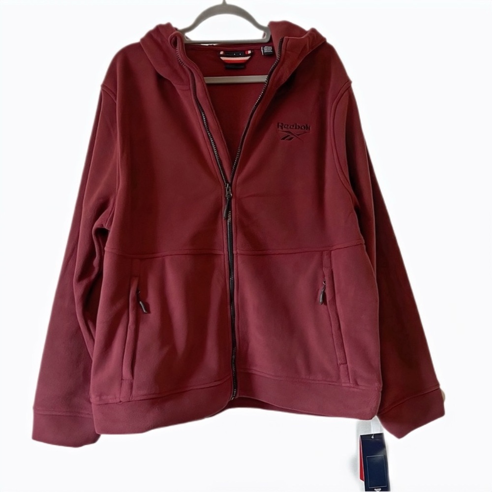 Reebok Full Zip Polar Fleece Hoodie Jacket size L | NWT - Picture 3 of 10